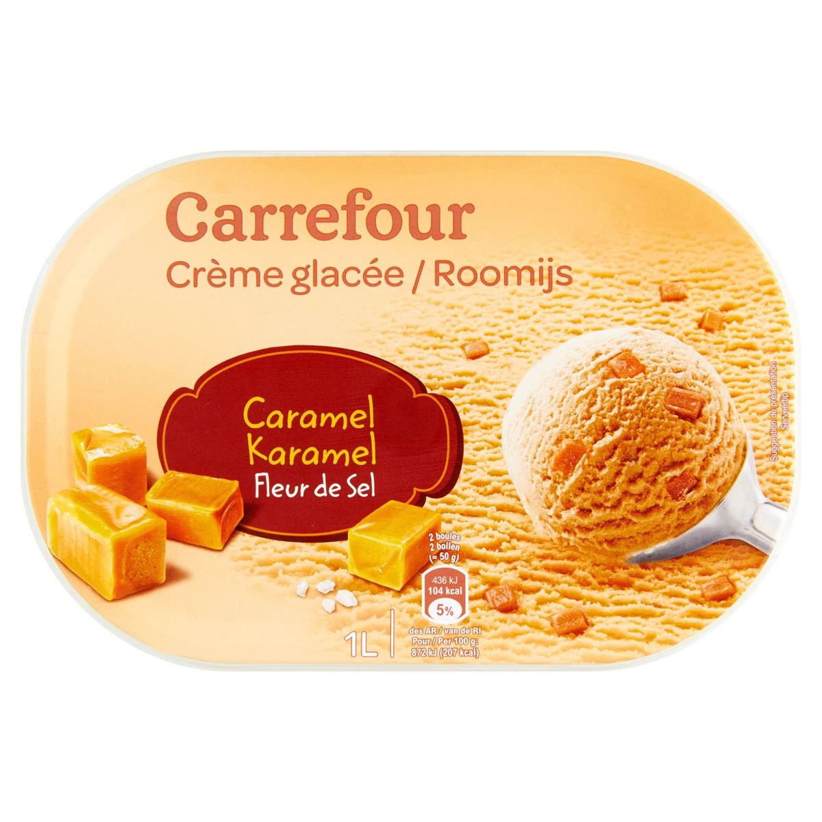 Carrefour Crème Glacée Caramel Fleur de Sel 500 g
