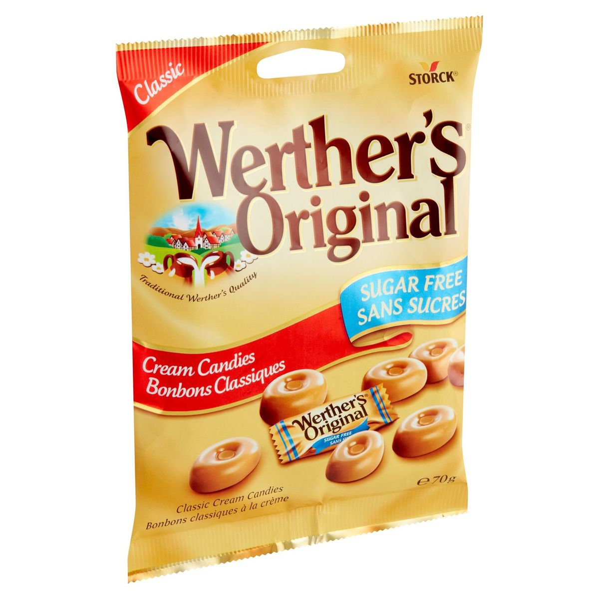 Werther's Original Bonbons Classiques à la Crème sans Sucre 70 g