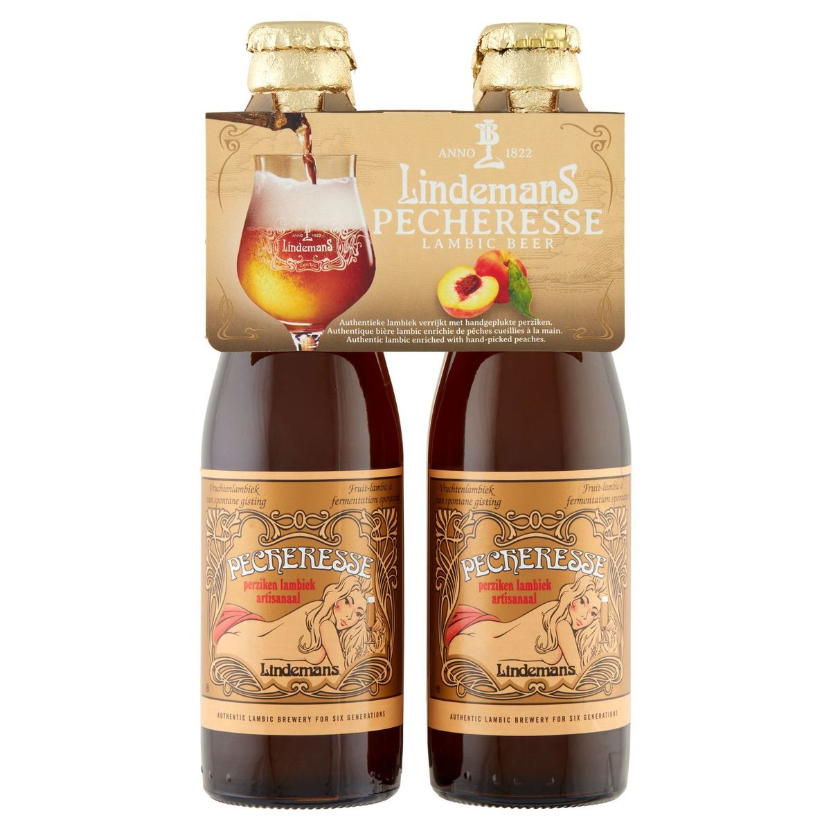 Lindemans Pecheresse Lambic Beer Flessen 4 x 250 ml