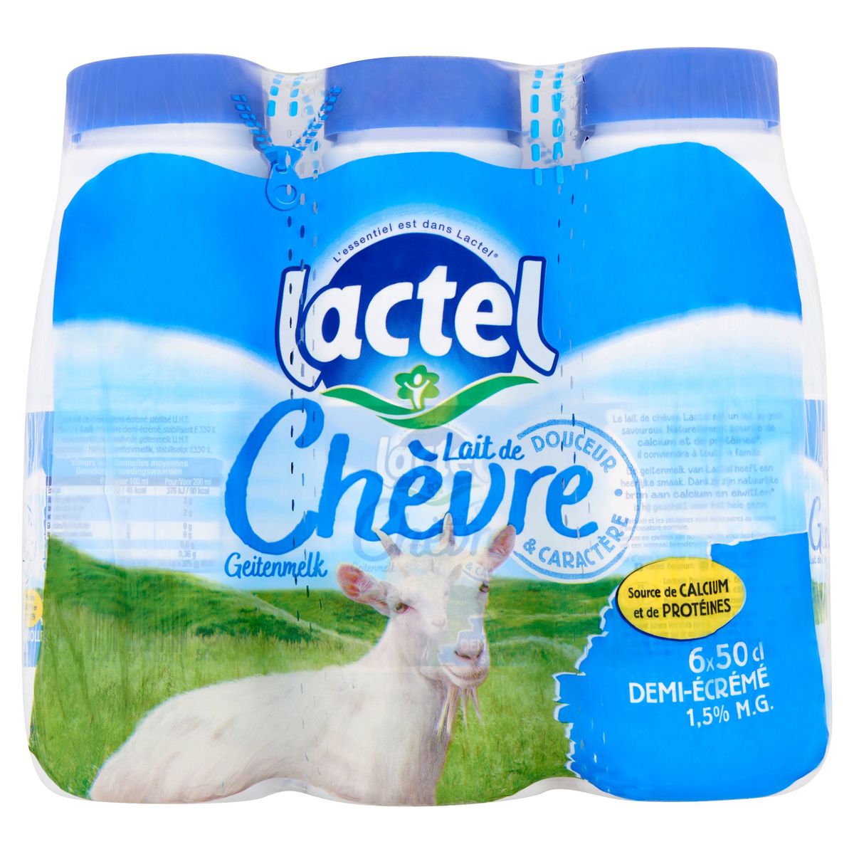 Lactel Lait de Chèvre Demi-Écrémé 1.5% M.G. 6 x 50 cl