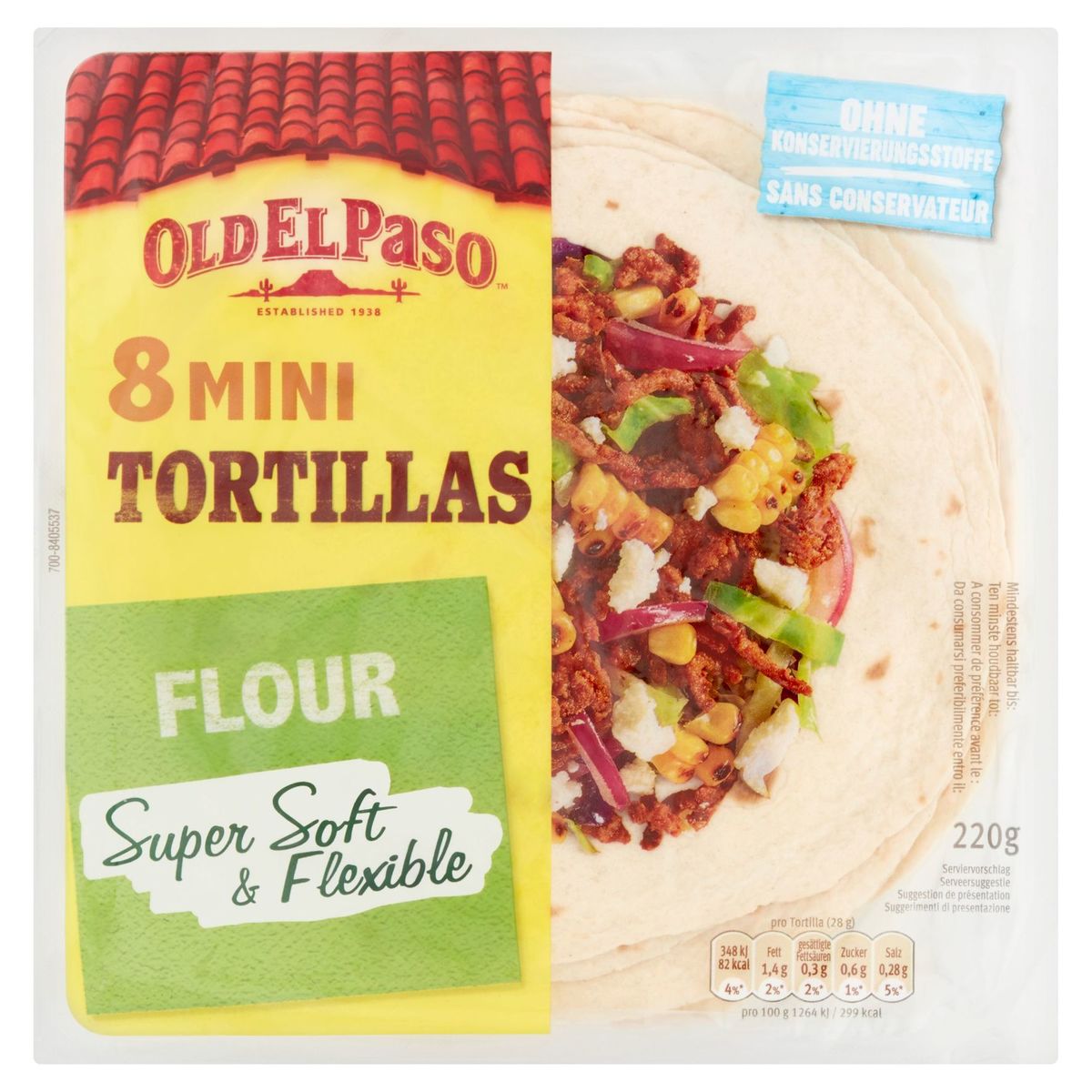 Old El Paso 8 Mini Tortillas Flour 220 g