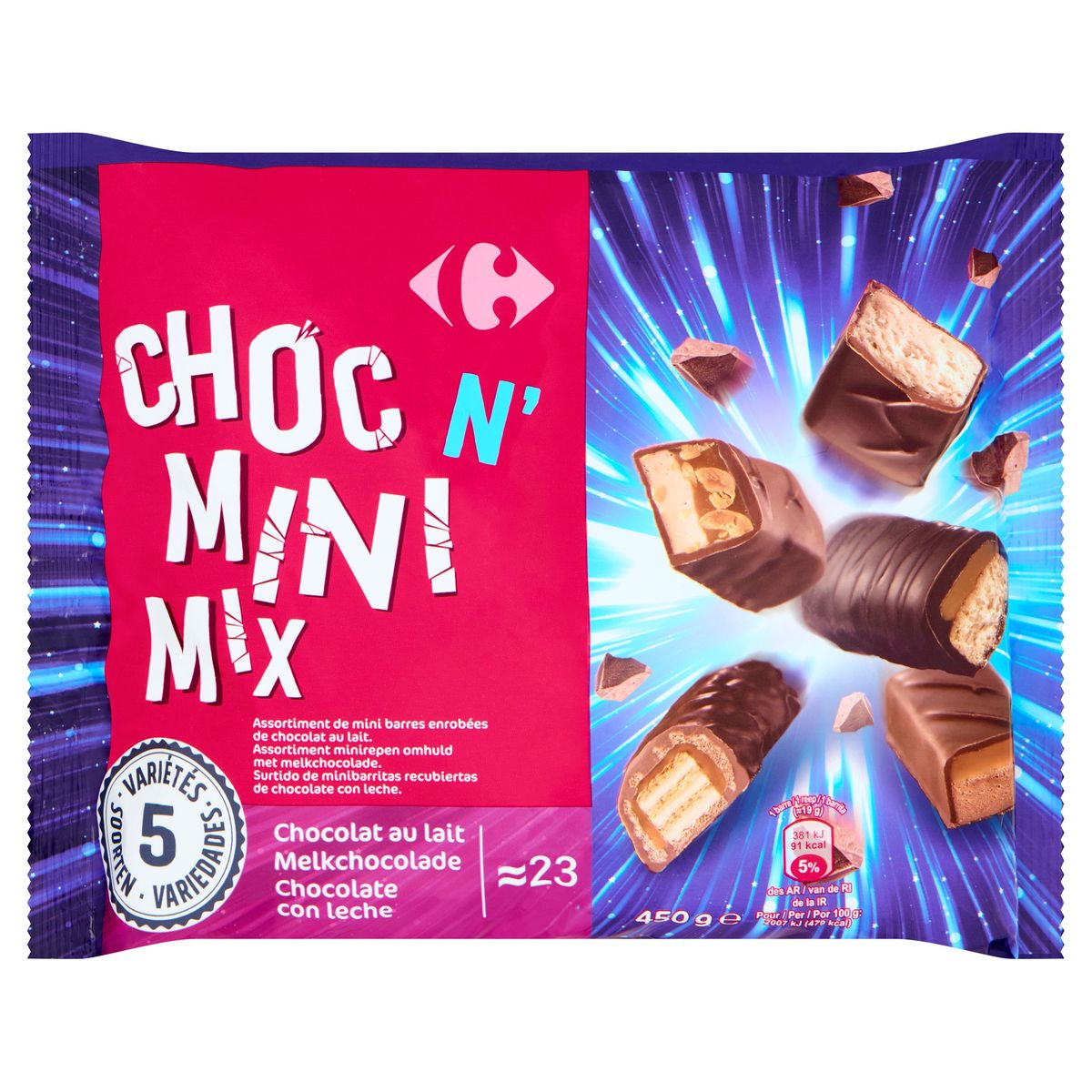 Mini barres chocolatées SIMPL : le paquet de 450g à Prix Carrefour