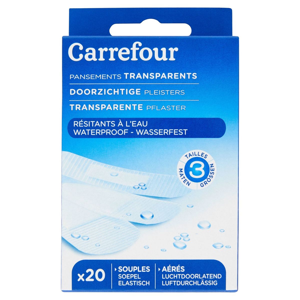 Carrefour Pansements Transparents Résistants à l'Eau x 20