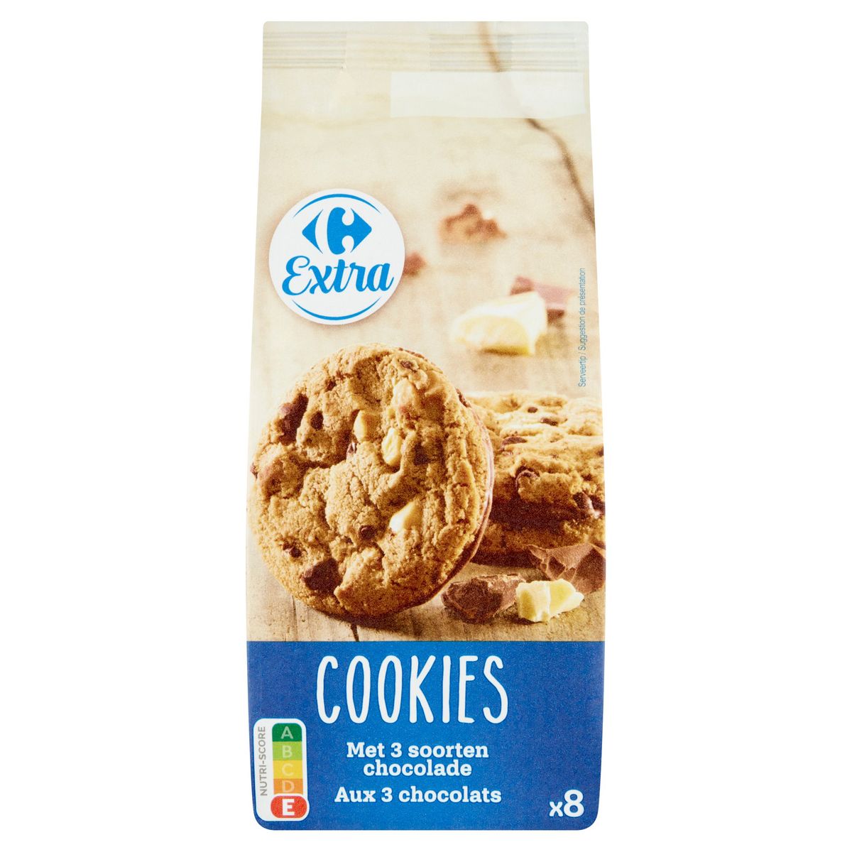 Carrefour Extra Cookies met 3 Soorten Chocolade 8 Stuks 200 g