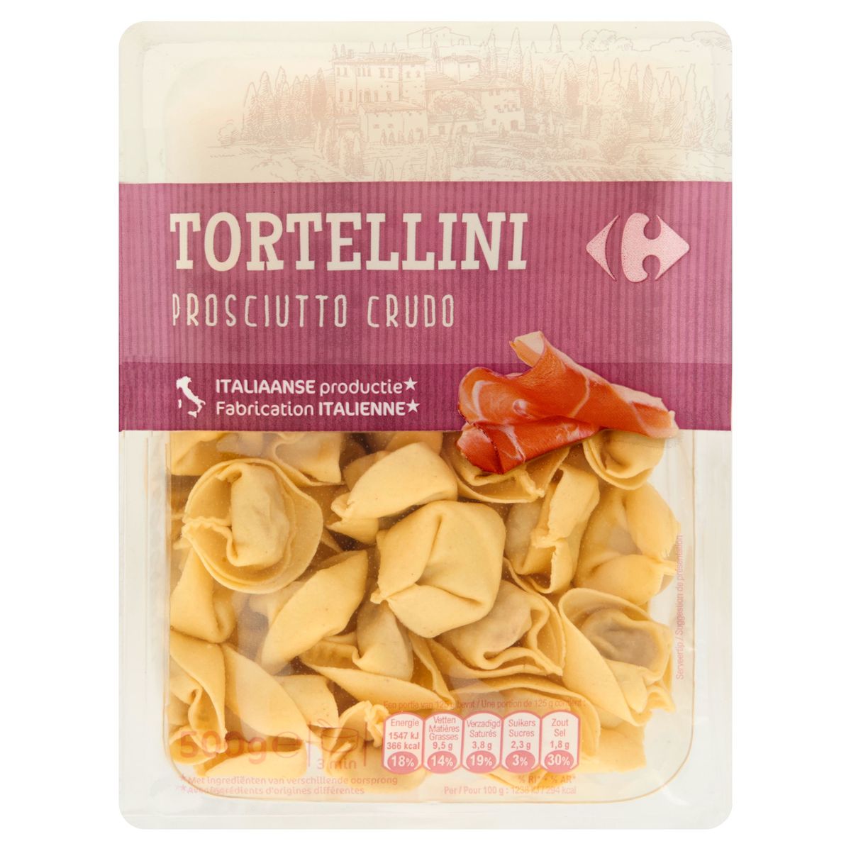 Carrefour Extra Tortellini Prosciutto Crudo 500 g