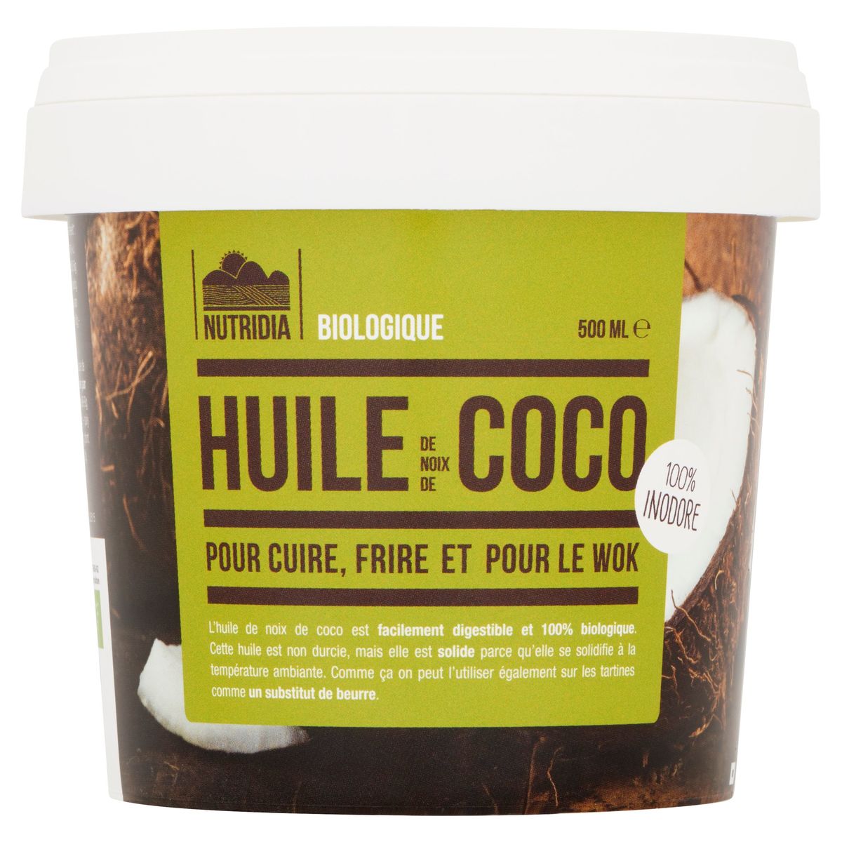 Nutridia Biologique Huile de Noix de Coco 500 ml