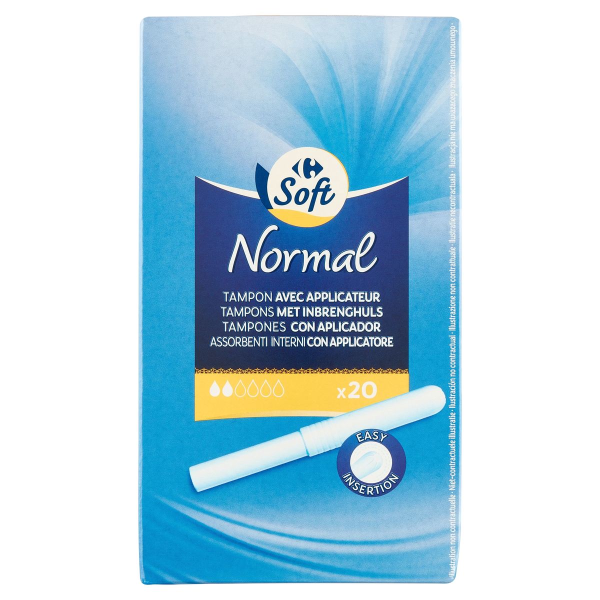Carrefour Soft Tampon avec Applicateur Normal 20 Pièces