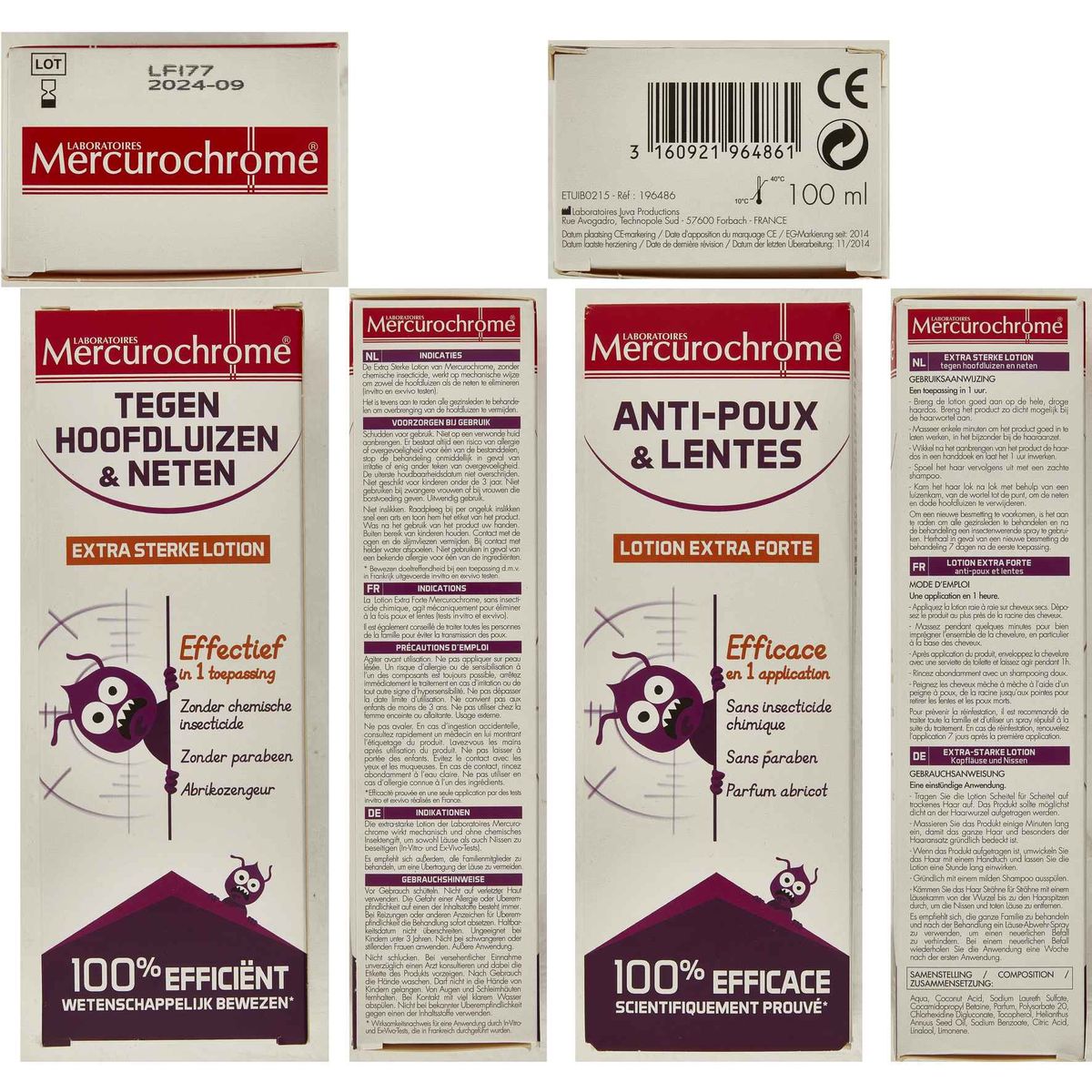 Laboratoires Mercurochrome Anti-Poux & Lentes Lotion Extra Forte 100ml