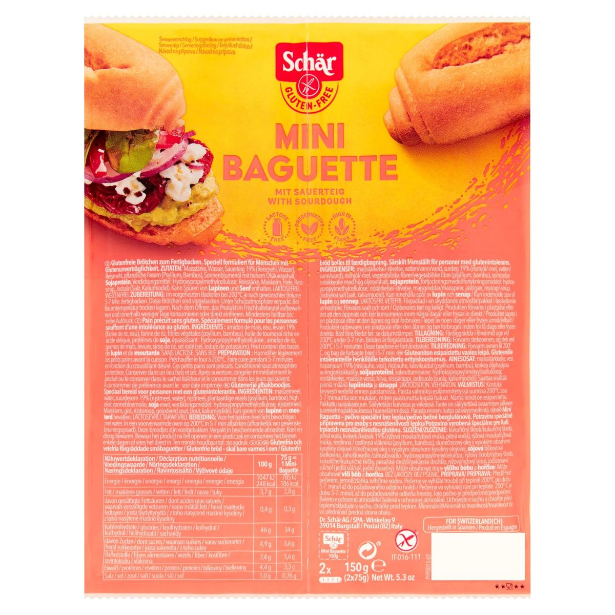 Schär Gluten Free Mini Baguette 2 x 75 g