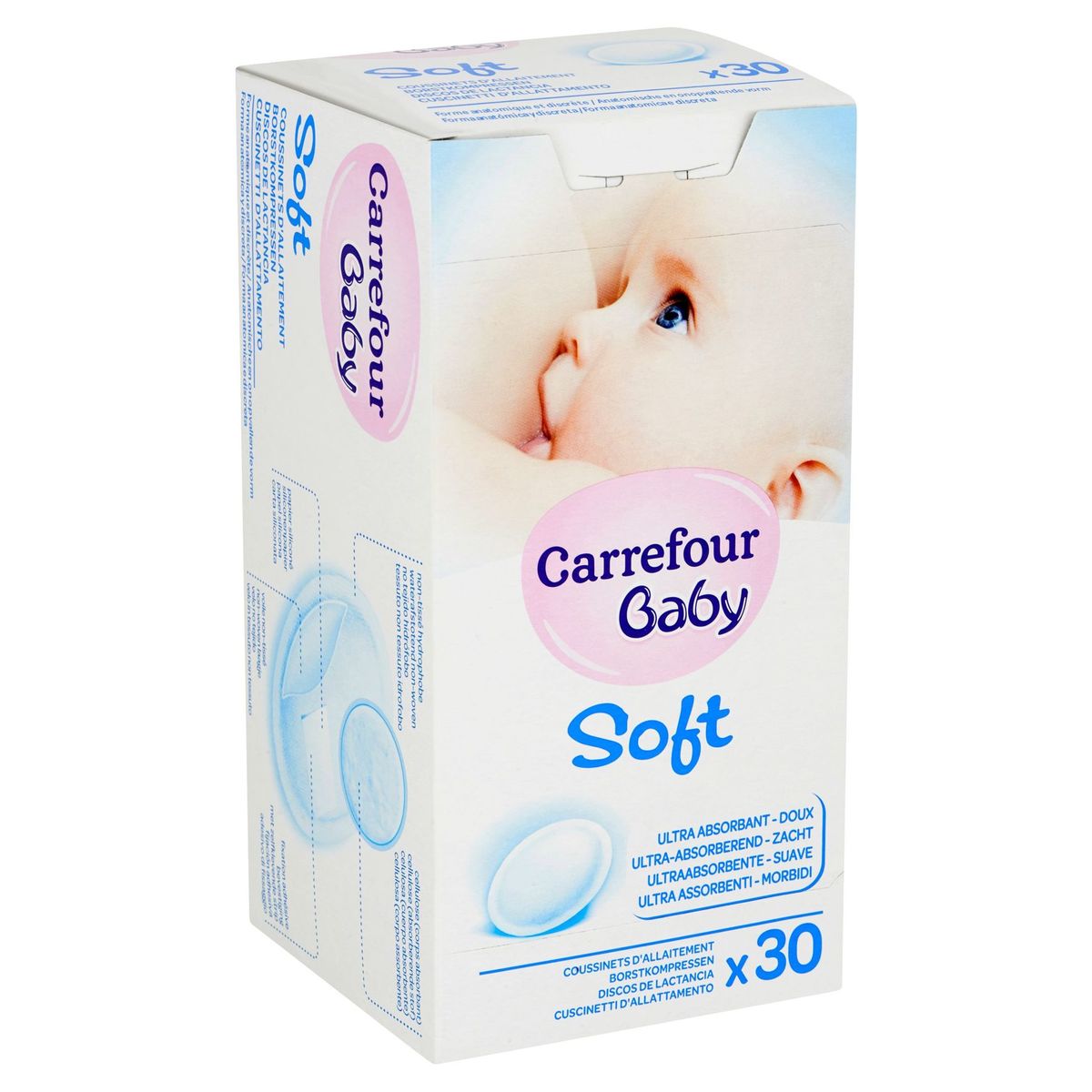 Carrefour Baby Soft Borstkompressen 30 Stuks