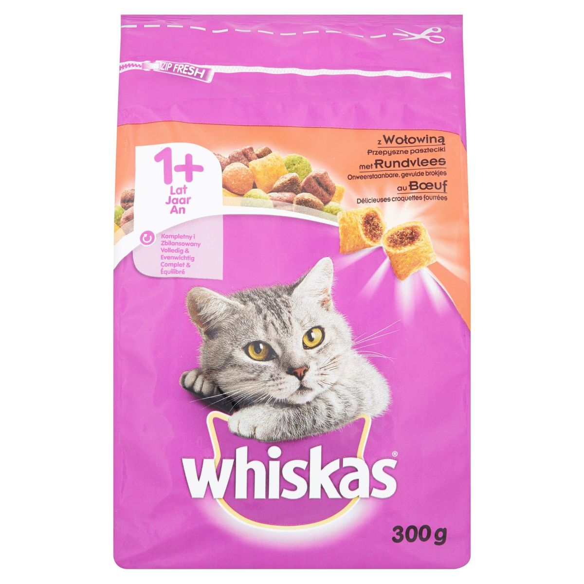 Aliment Chat Whiskas 1 An Croquettes Au Bœuf 300 G Carrefour Site