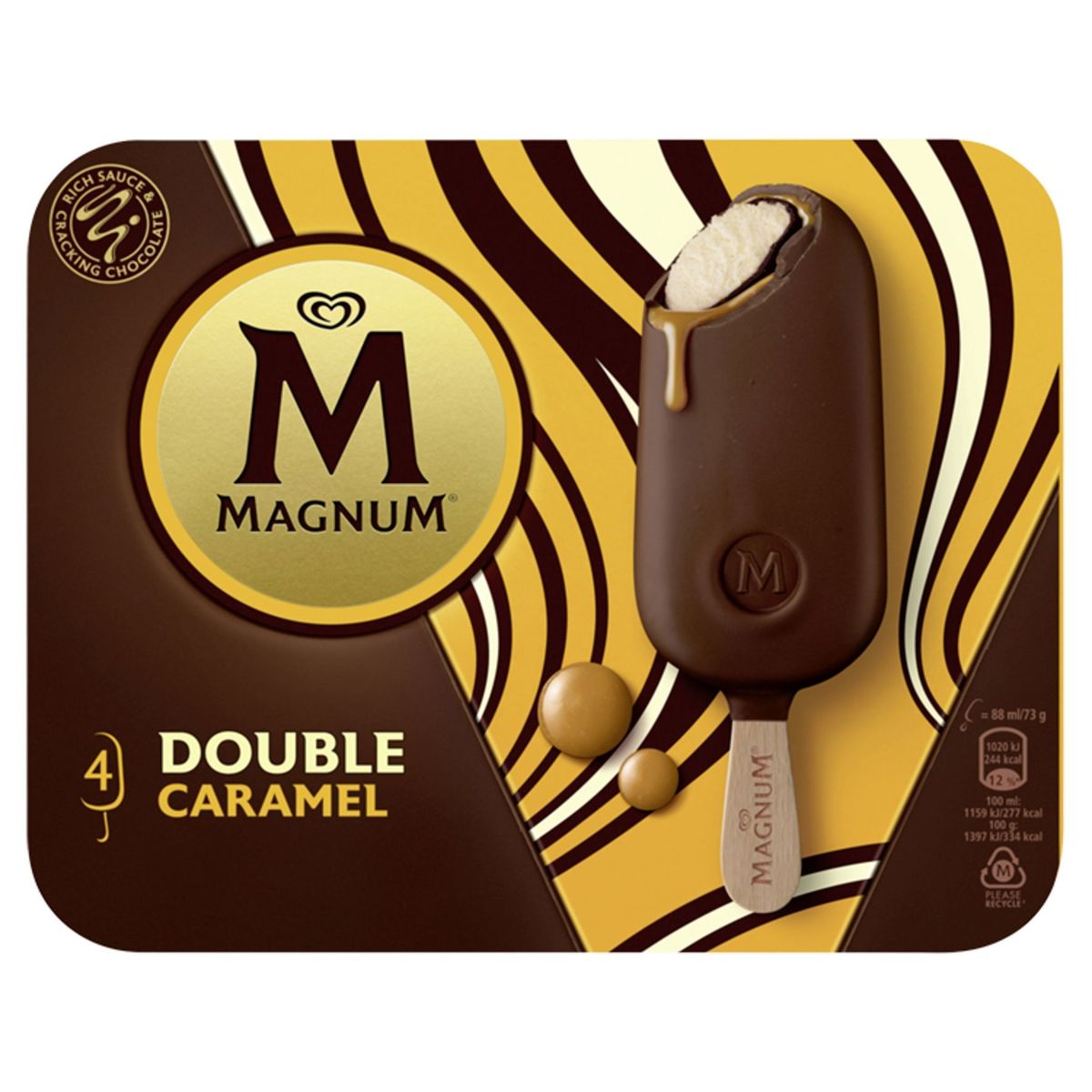 Magnum Ola Ijs Multipack Double Caramel 4 x 88 ml