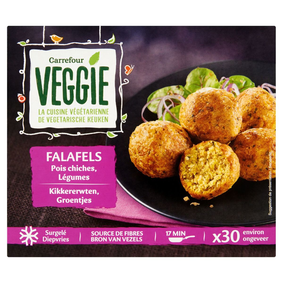Carrefour Veggie Falafels Kikkererwten Groentjes 30 Stuks 510 g