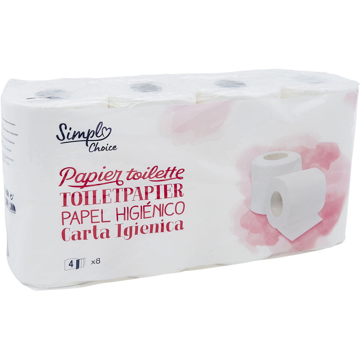Simpl 8 Rouleaux Papier Toilette 4-Épaisseurs