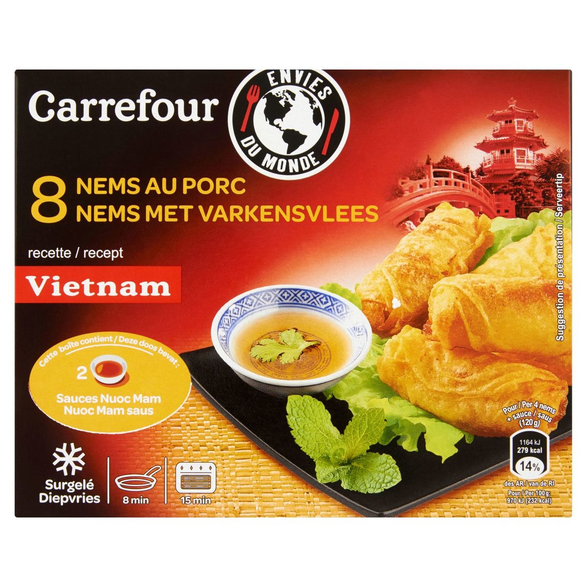 Carrefour Envies du Monde 8 Nems au Porc 240 g
