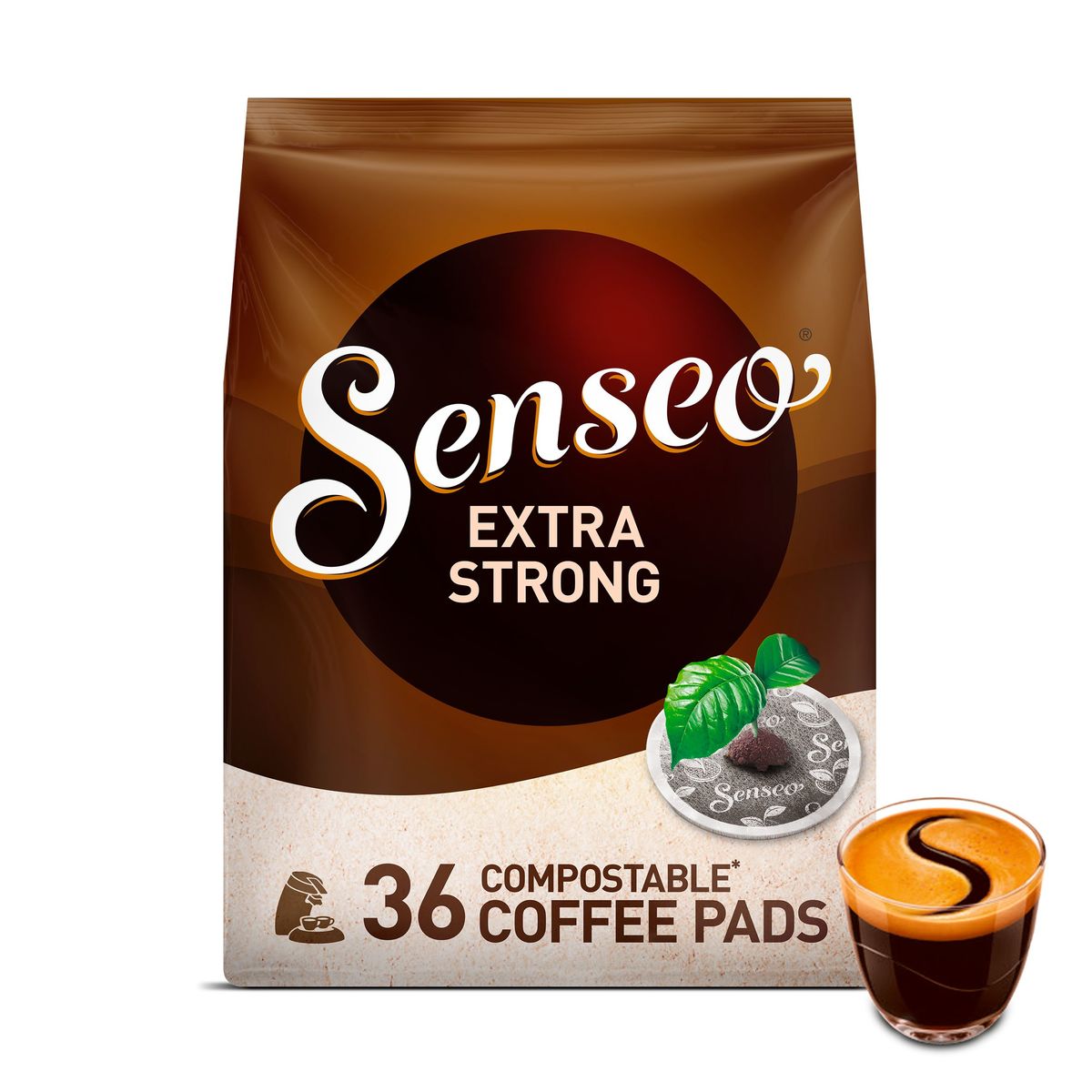 SENSEO® Koffie Pads Composteerbaar* Extra Strong 36 Stuks
