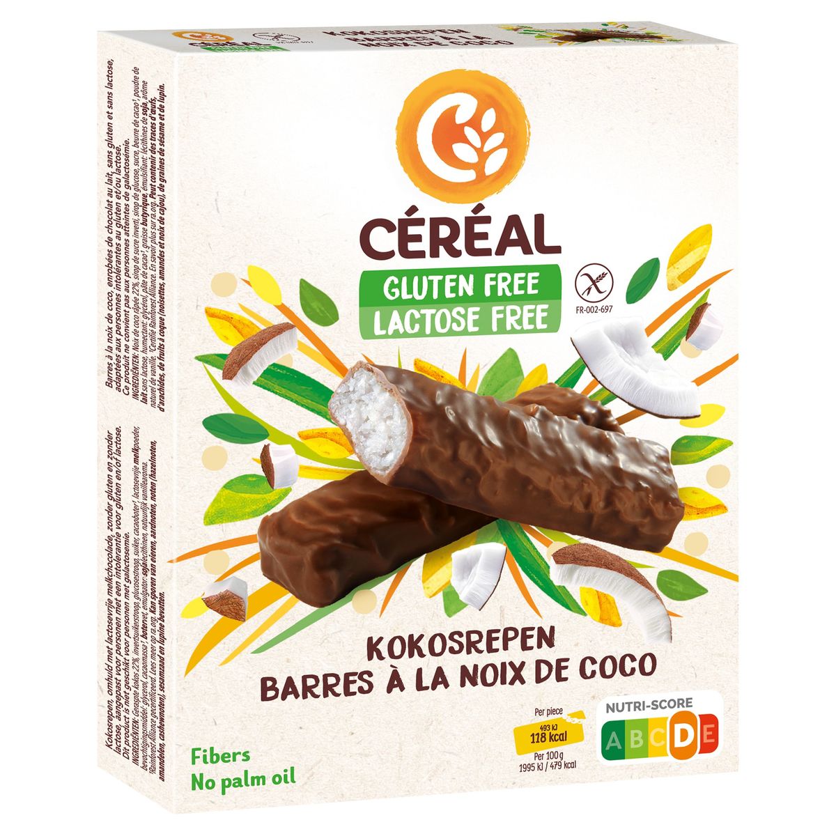 Céréal Gluten Free Lactose Free Barres à la Noix de Coco 4 x 25 g