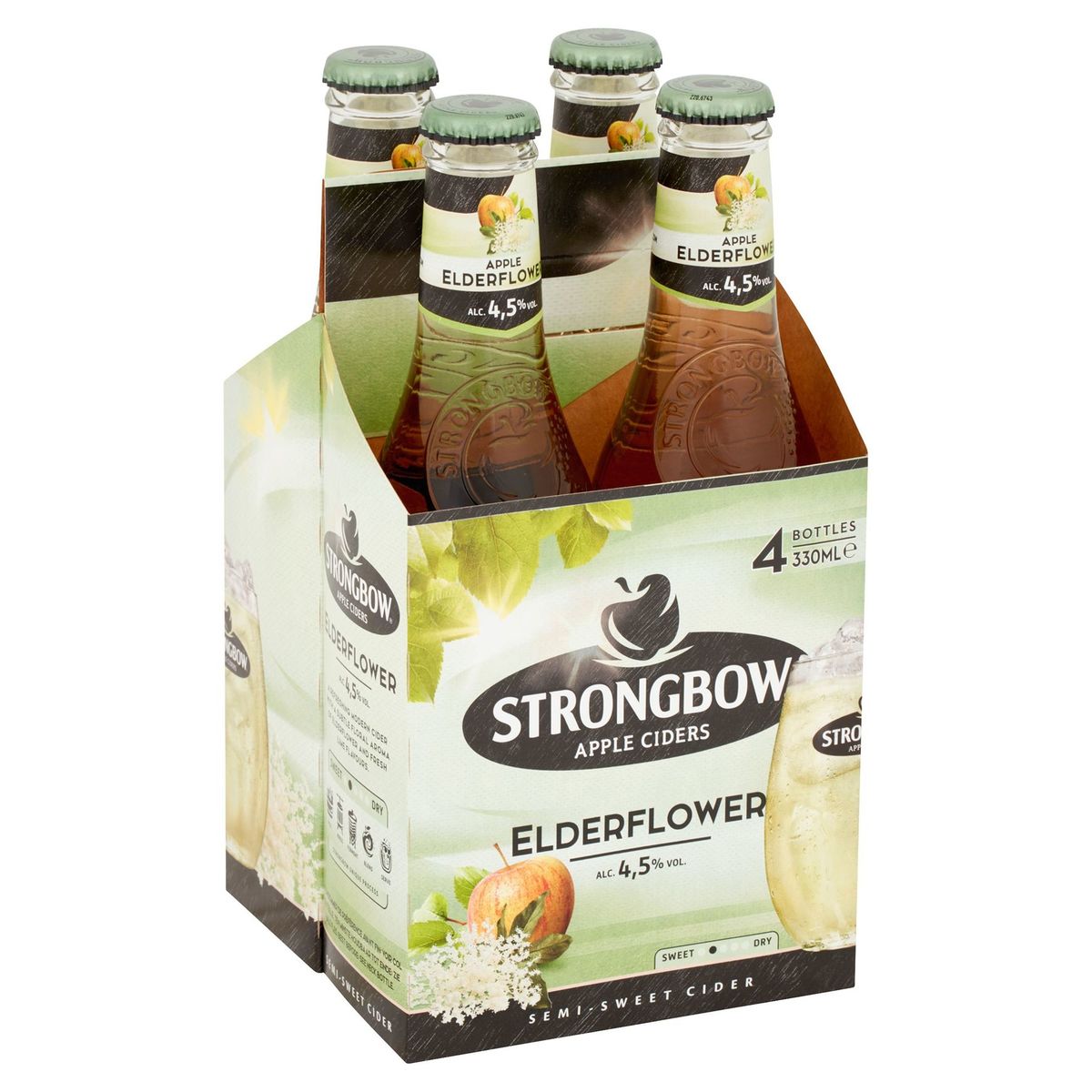 Strongbow Bière cidre Elderflower 4.5% ALC 4 x 33 cl Bouteille