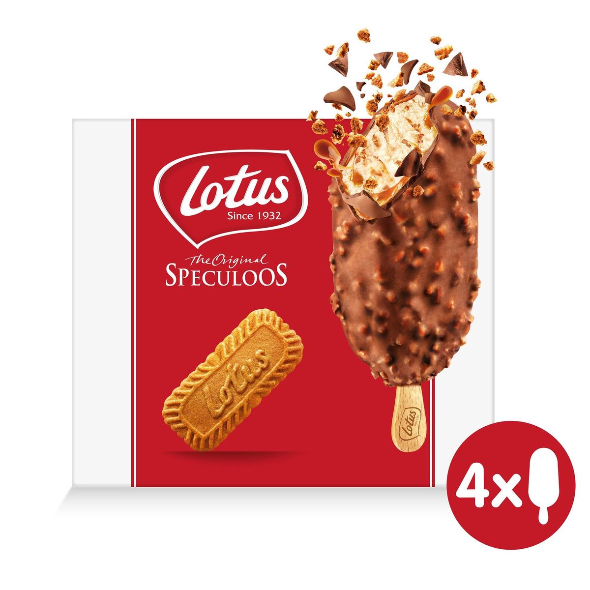 Lotus Biscoff Speculoos Crème Glacée 4 x 90 ml