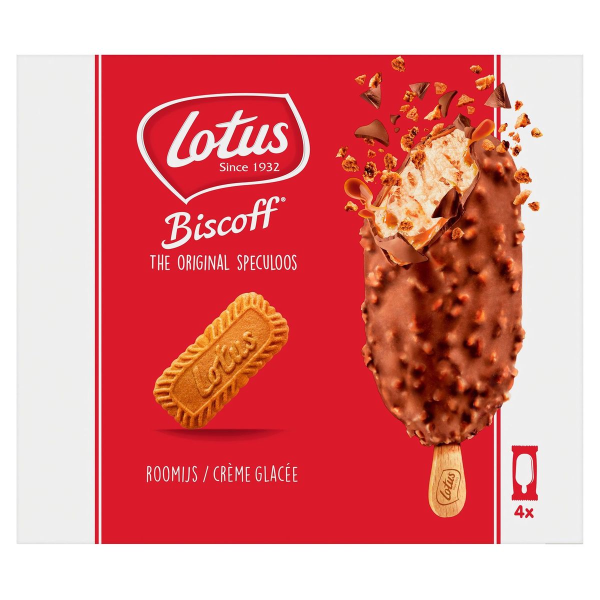 Lotus Biscoff The Original Speculoos Crème Glacée 4 x 90 ml