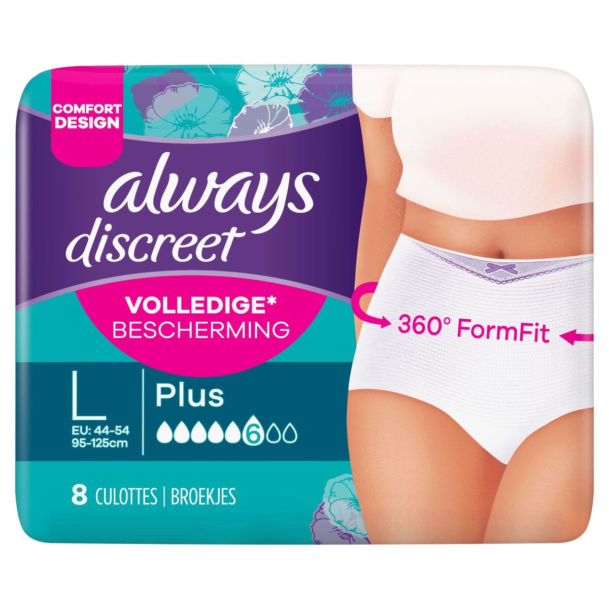 Always Discreet Culottes Pour Fuites Urinaires Femme Plus Taille L x8