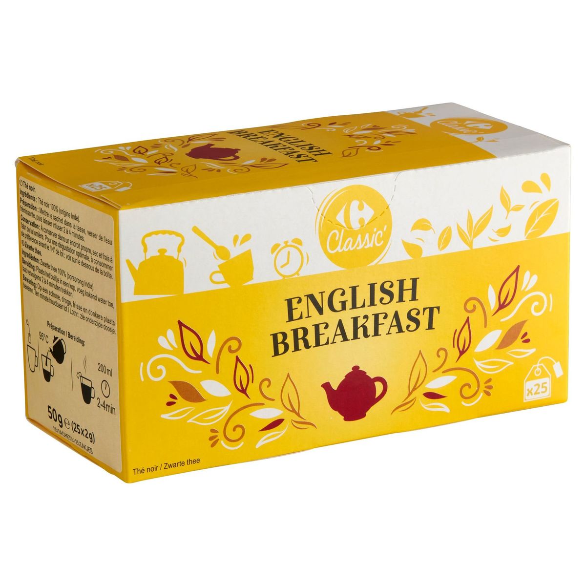 Carrefour Classic' English Breakfast Zwarte Thee 25 x 2 g