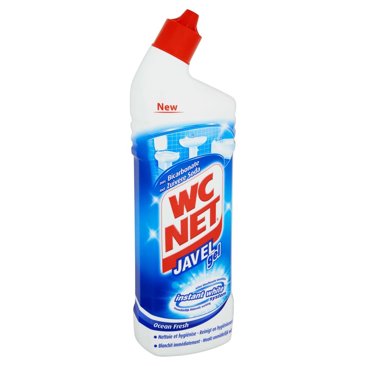 WC Net Javel Gel avec Bicarbonate Instant White System Ocean Fresh 750 ml