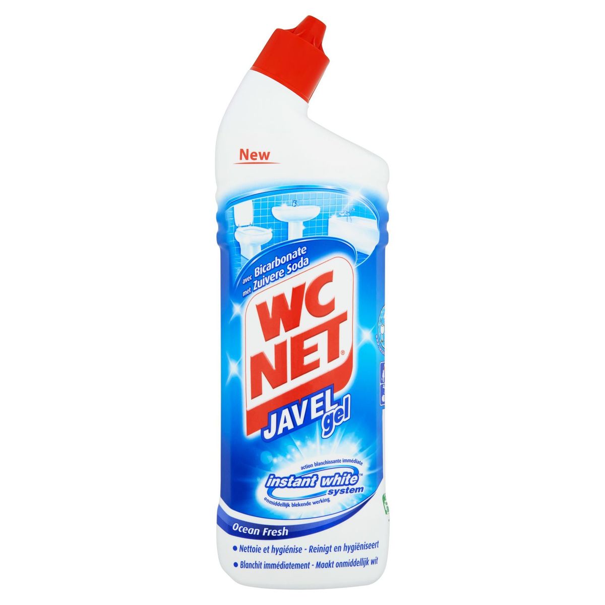 WC Net Javel Gel avec Bicarbonate Instant White System Ocean Fresh 750 ml