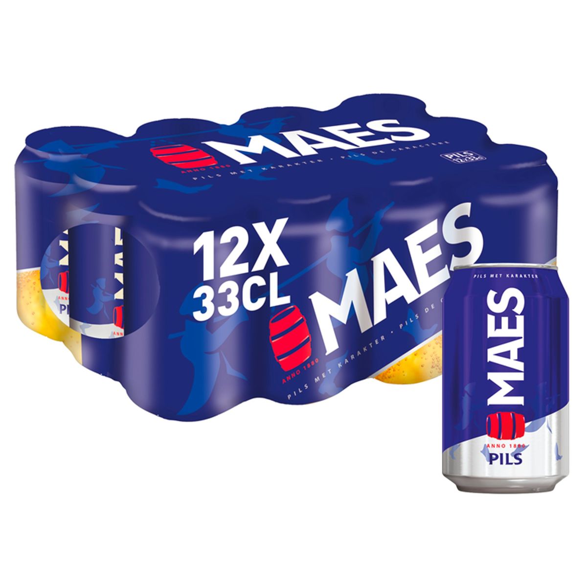 Maes Blond bier Pils 5.2% ALC 12 x 33 cl Blik