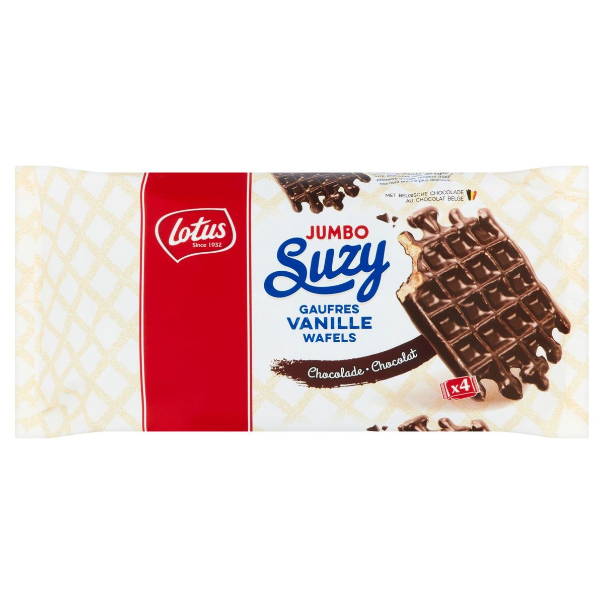 Lotus Suzy Jumbo Vanille Wafels Chocolade 4 x 75 g