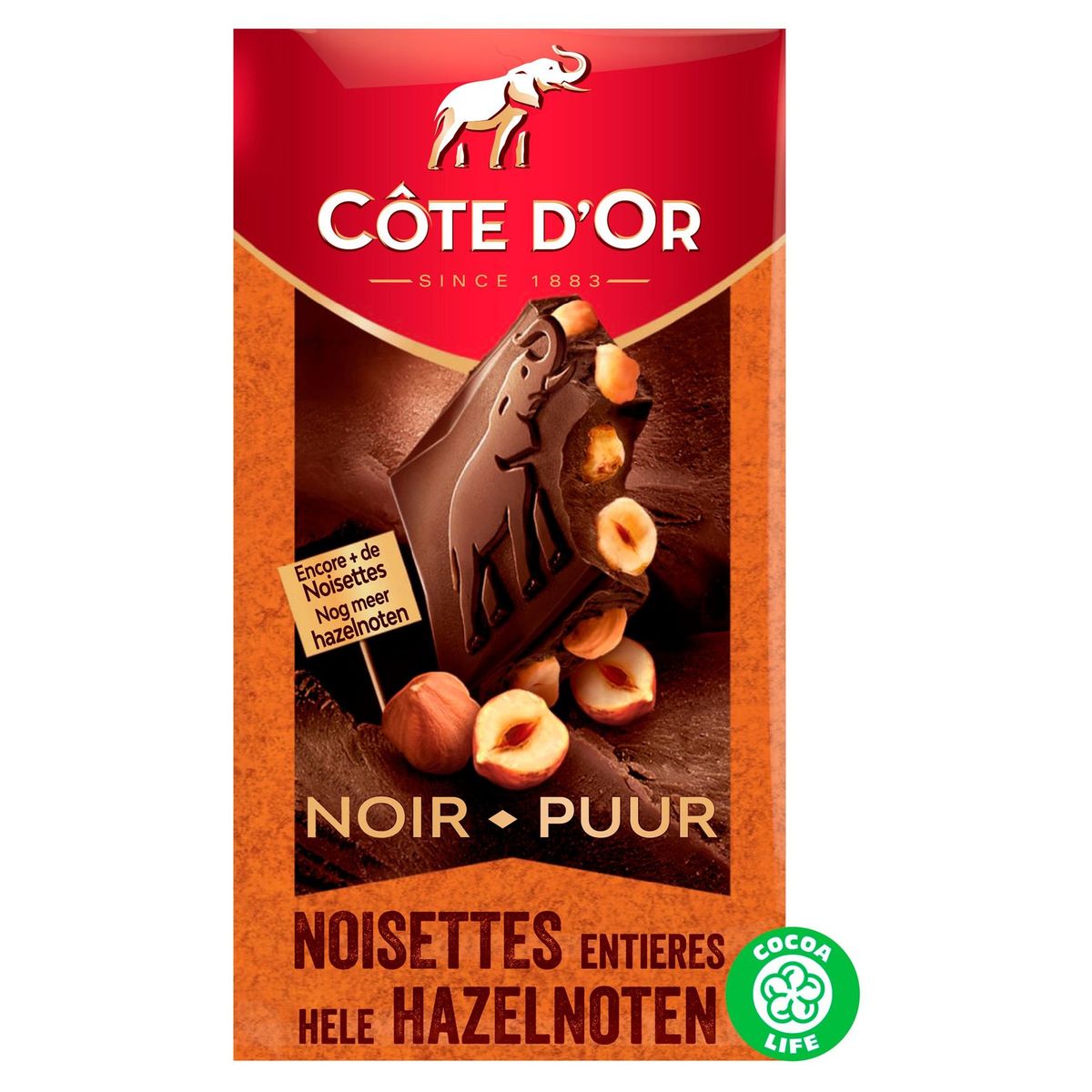 Côte d'Or Tablette De Chocolat Noir Aux Noisettes Entières 180 g