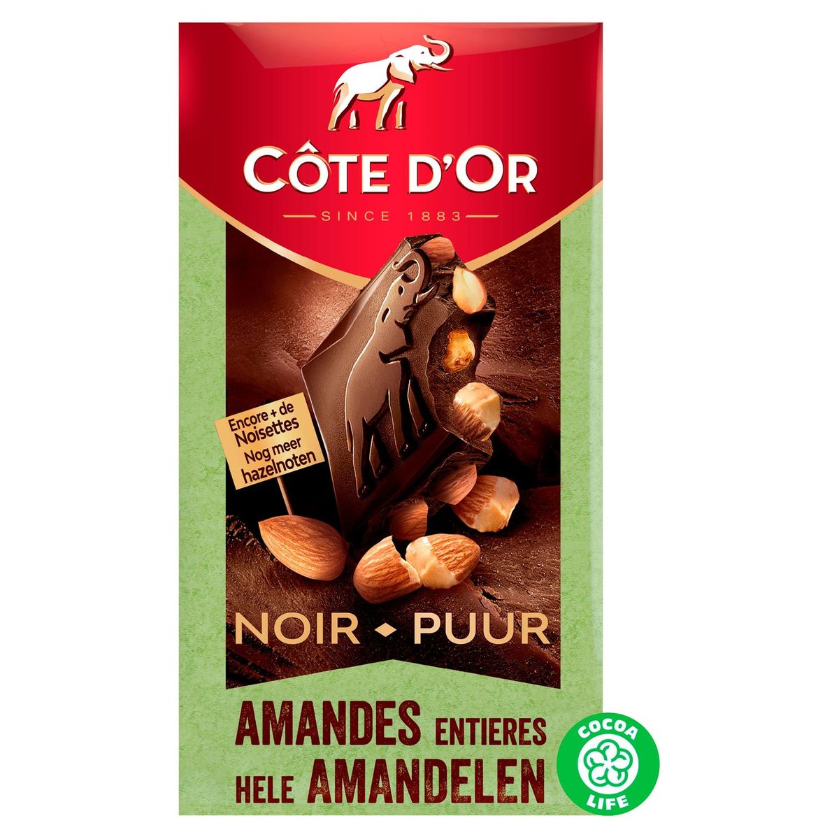 Côte d'Or Bloc Tablette De Chocolat Noir Avec Amandes 180 g