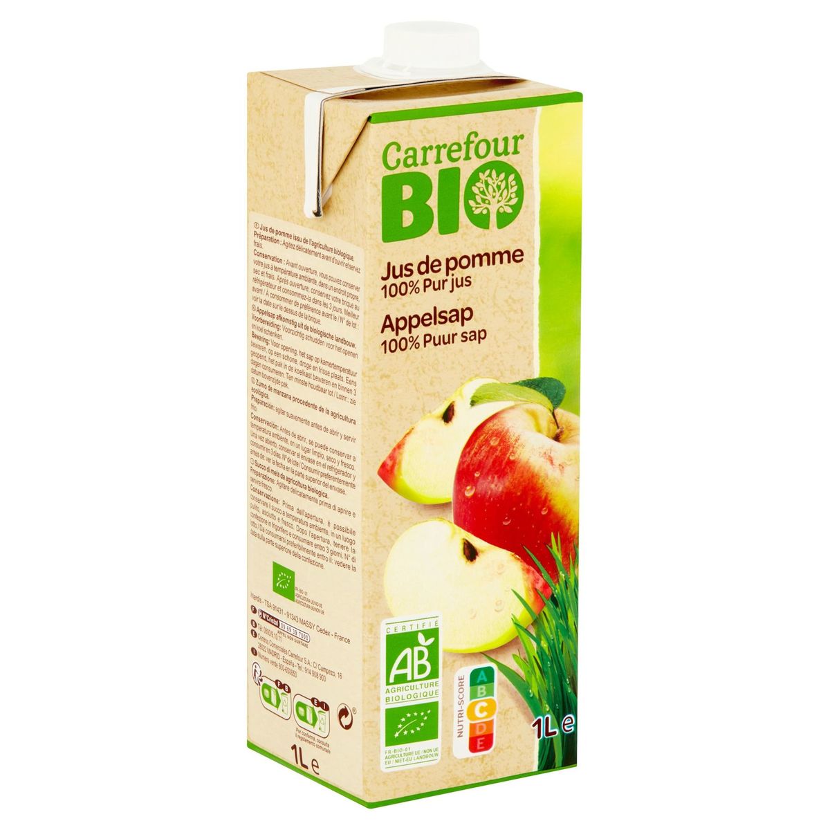 Carrefour Bio Appelsap 100% Puur Sap 1 L