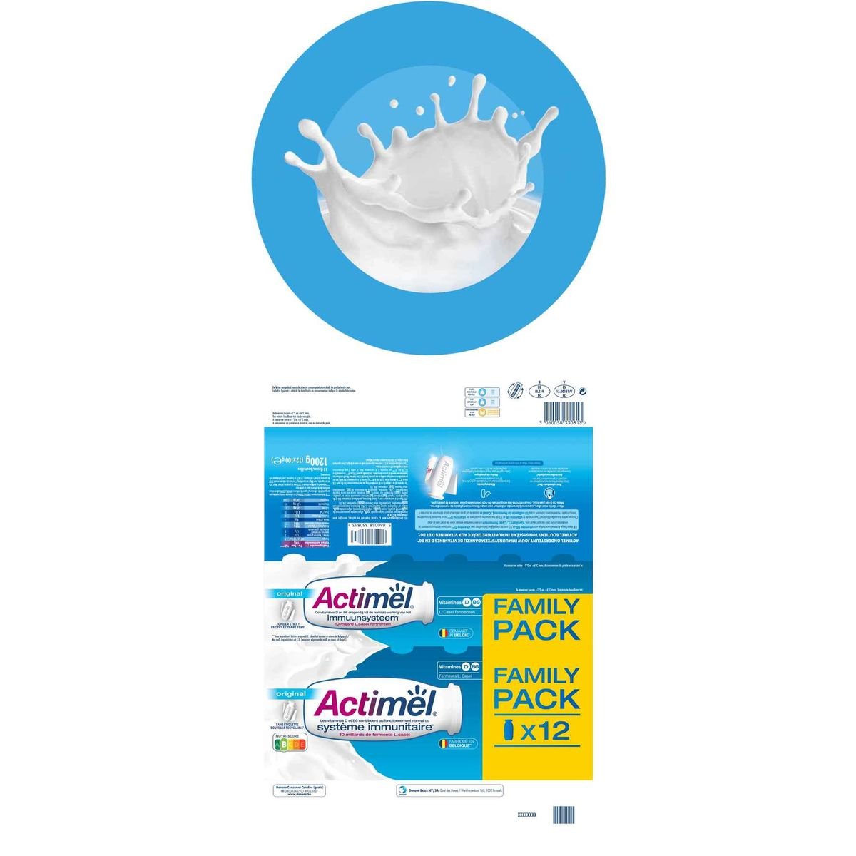 Actimel Drinkyoghurt Original ondersteunt Immuniteit 12 x 100 g