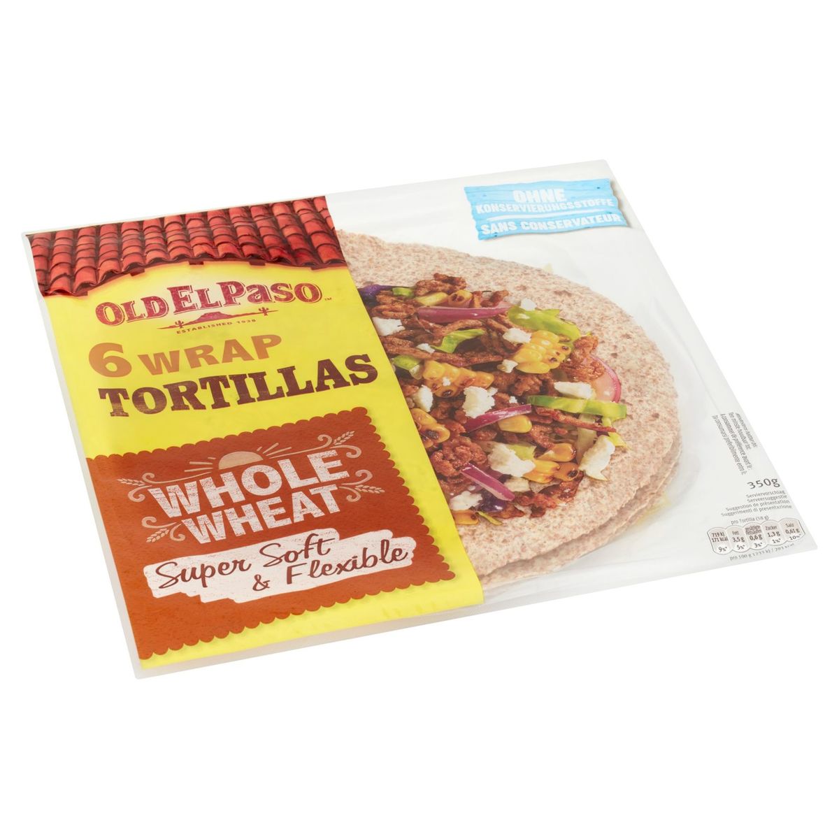 Old El Paso 6 Wrap Tortillas Whole Wheat 350 g