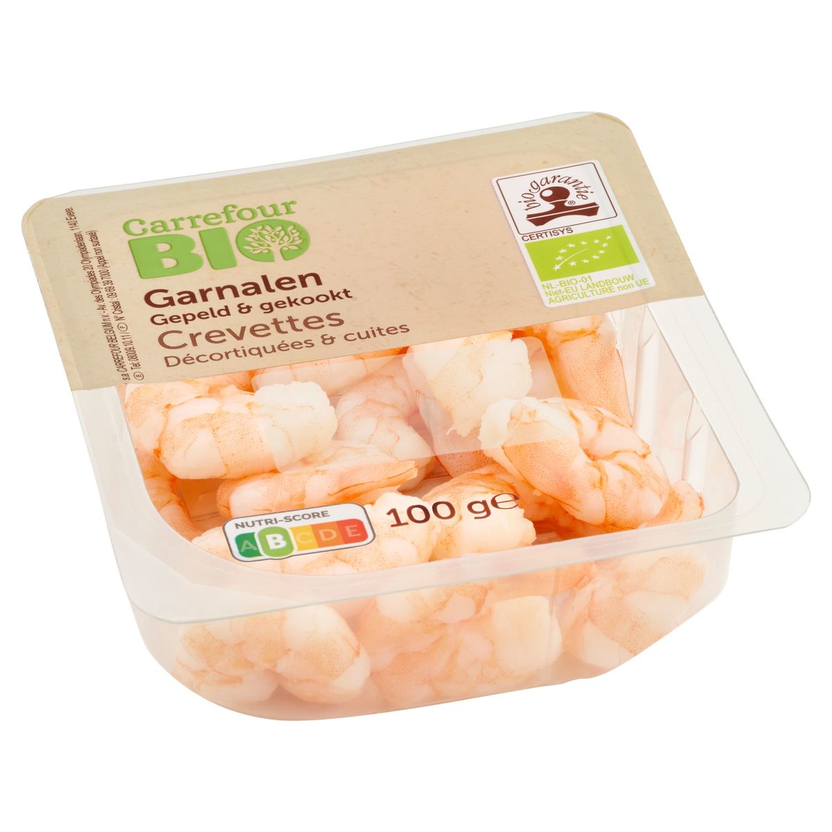 Carrefour Bio Garnalen Gepeld & Gekookt 100 g