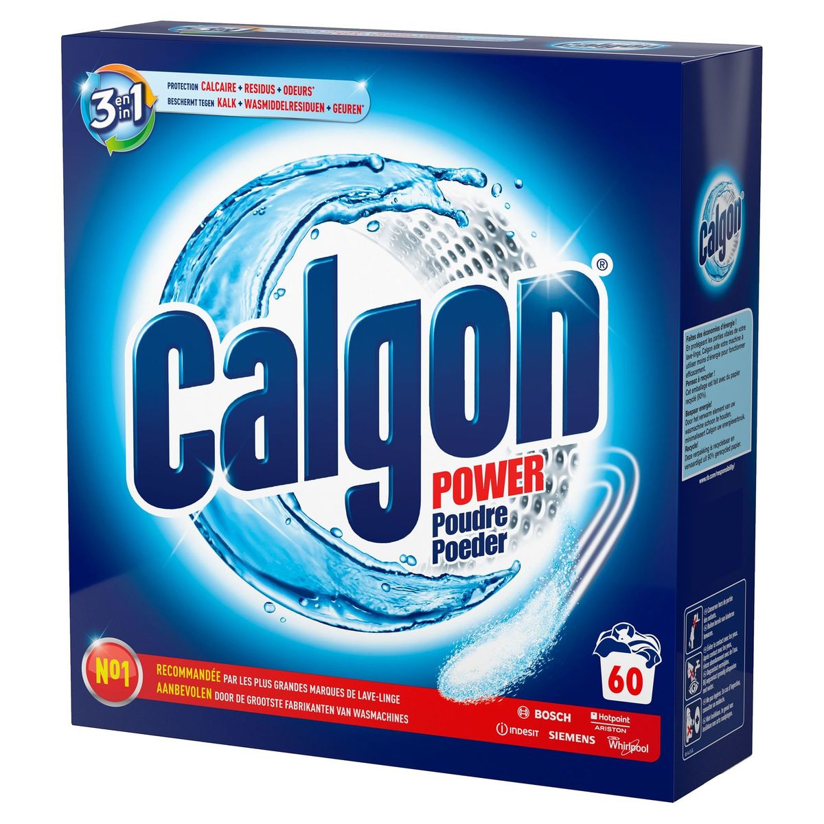 Calgon 3 in 1 Power Poeder Wasmachine Reiniger Anti kalk 60 Doseringen