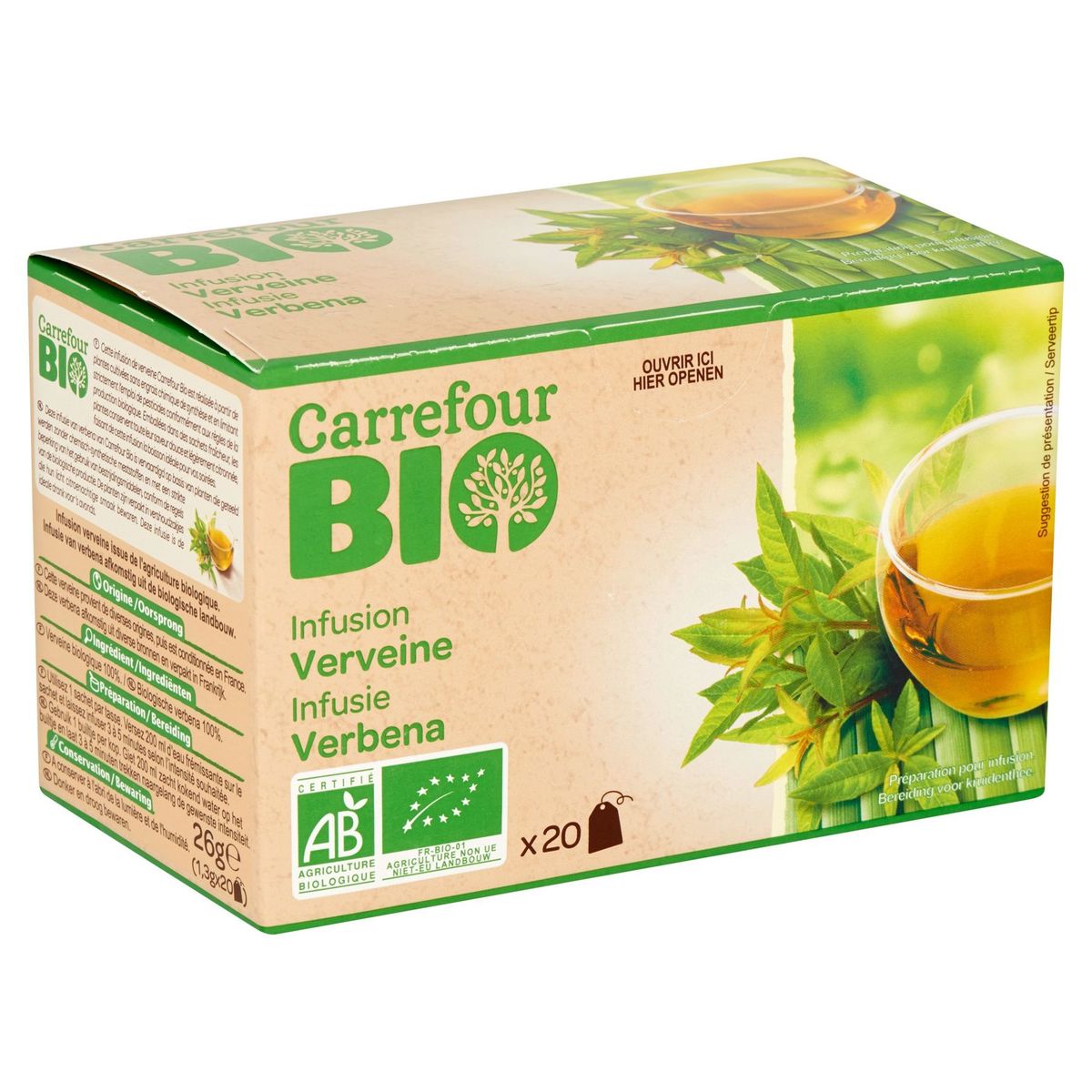 Carrefour Bio Infusion Verveine 20 Sachets 26 g