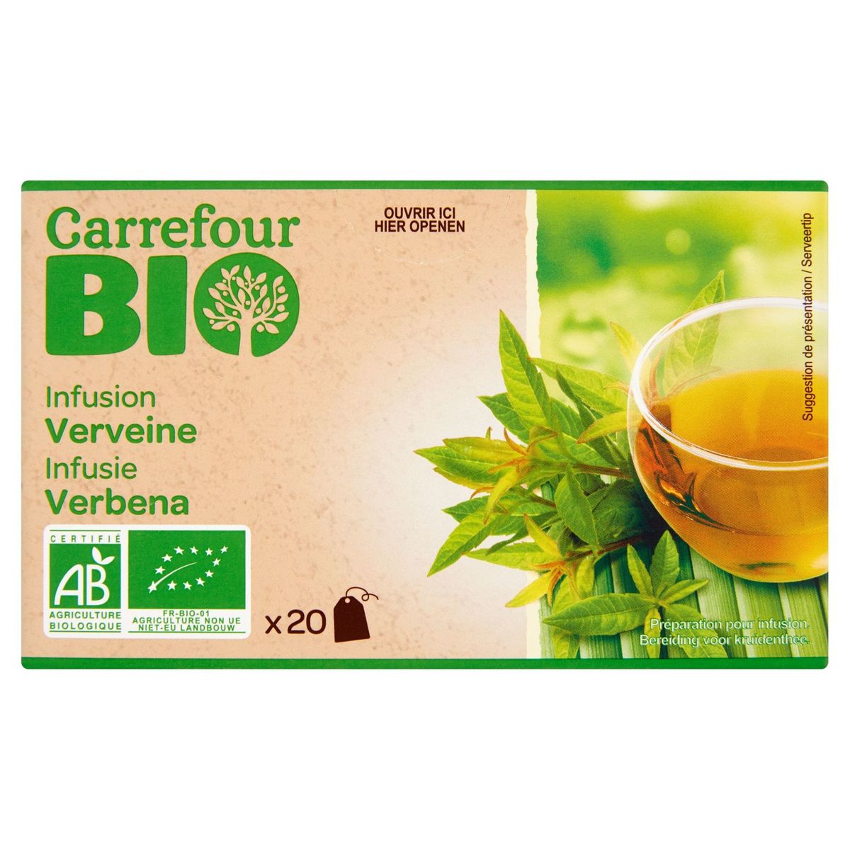 Carrefour Bio Infusion Verveine 20 Sachets 26 g