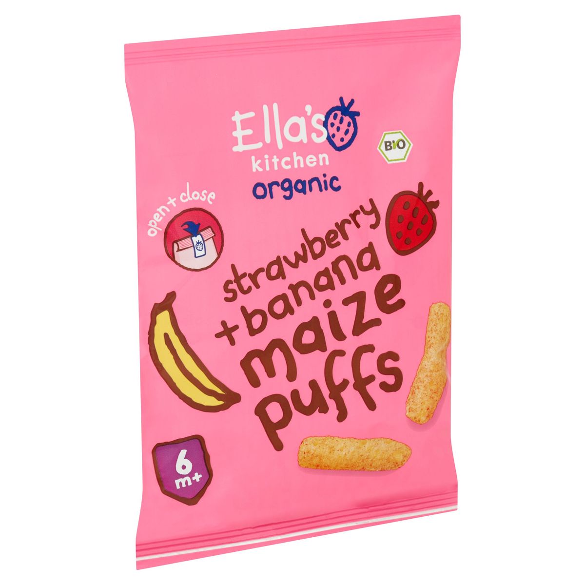 Ella's Kitchen Organic Strawberry + Banana Maize Puffs 6m+ 20 g