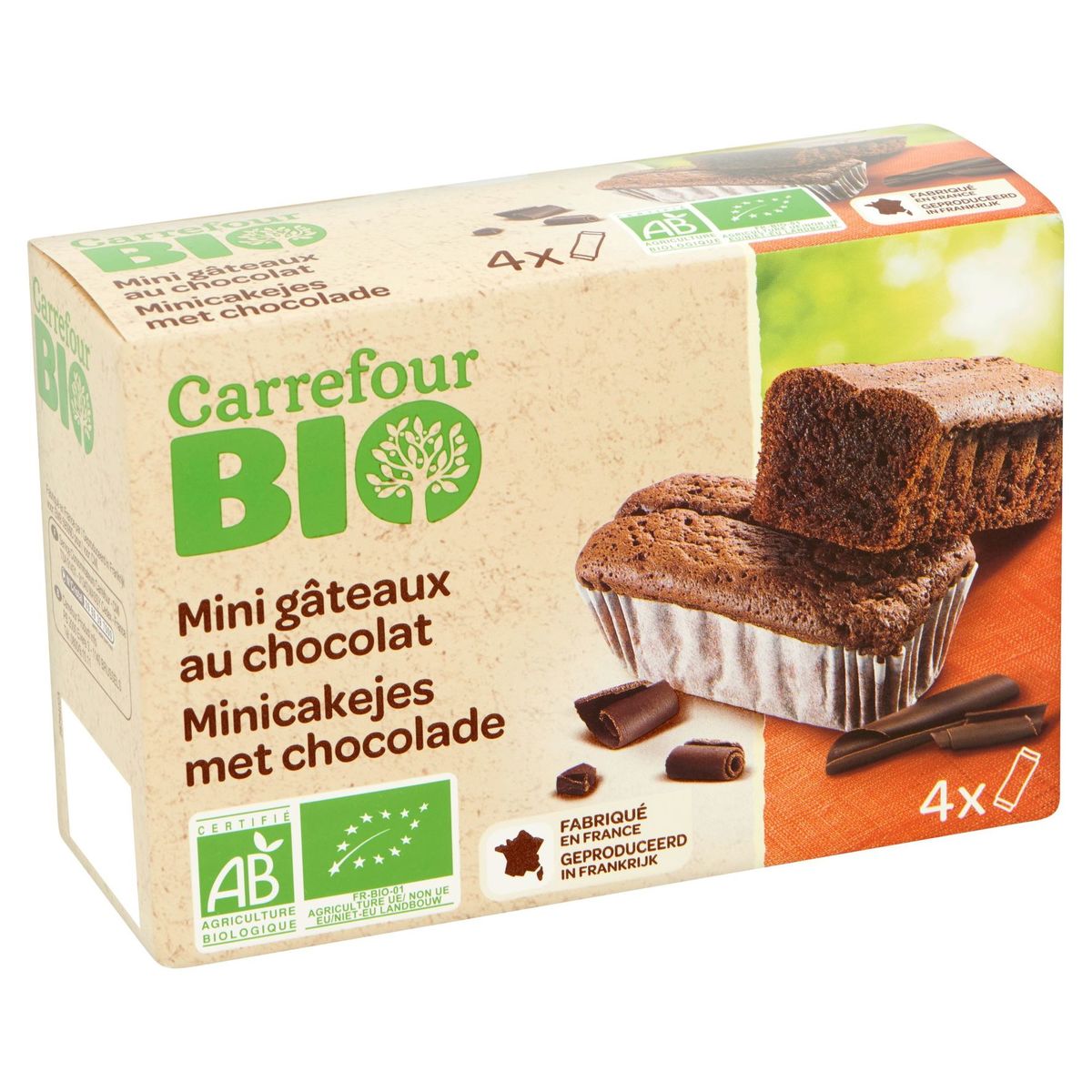Carrefour Bio Mini Gâteaux au Chocolat 4 x 40 g