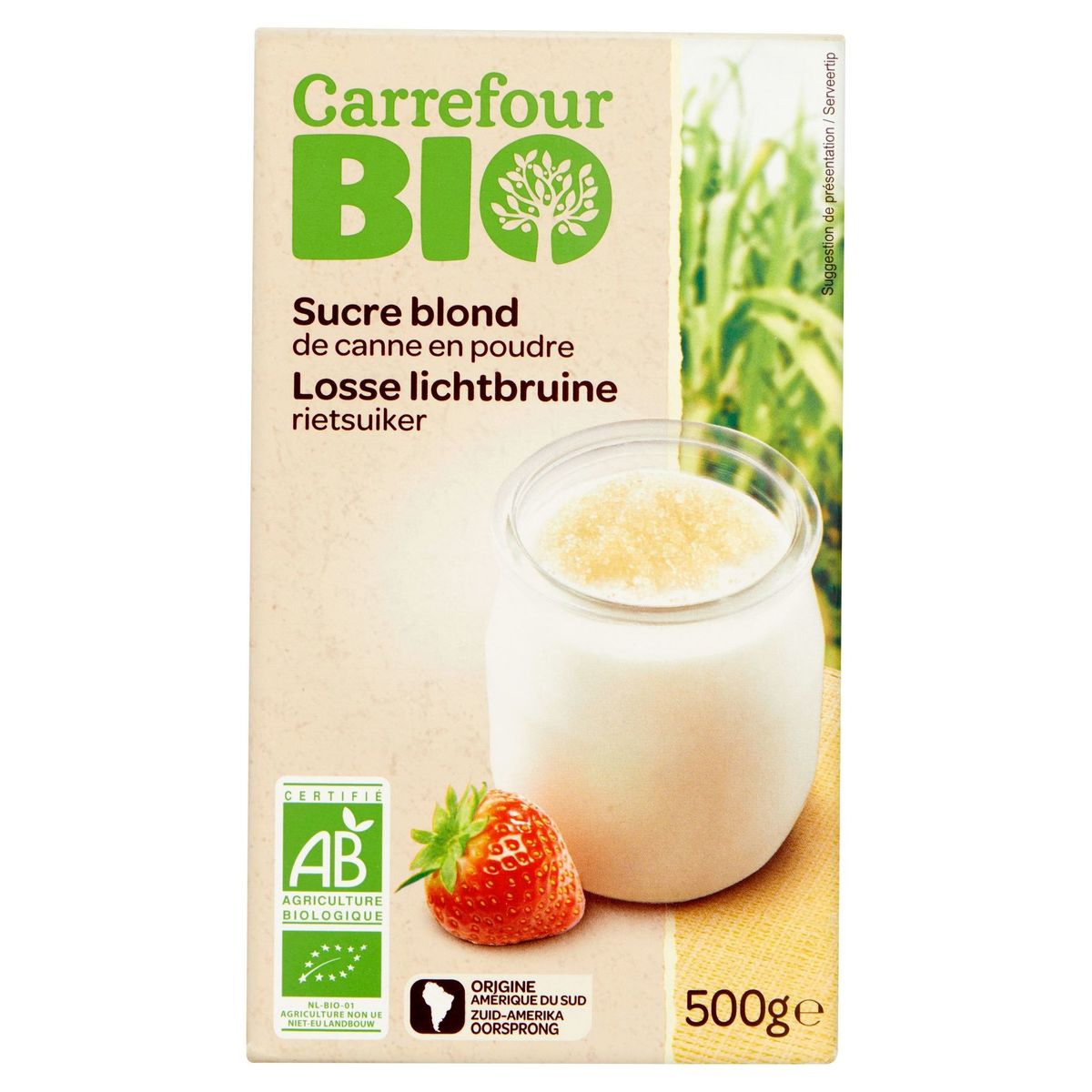 Carrefour Bio Losse Lichtbruine Rietsuiker 500 g