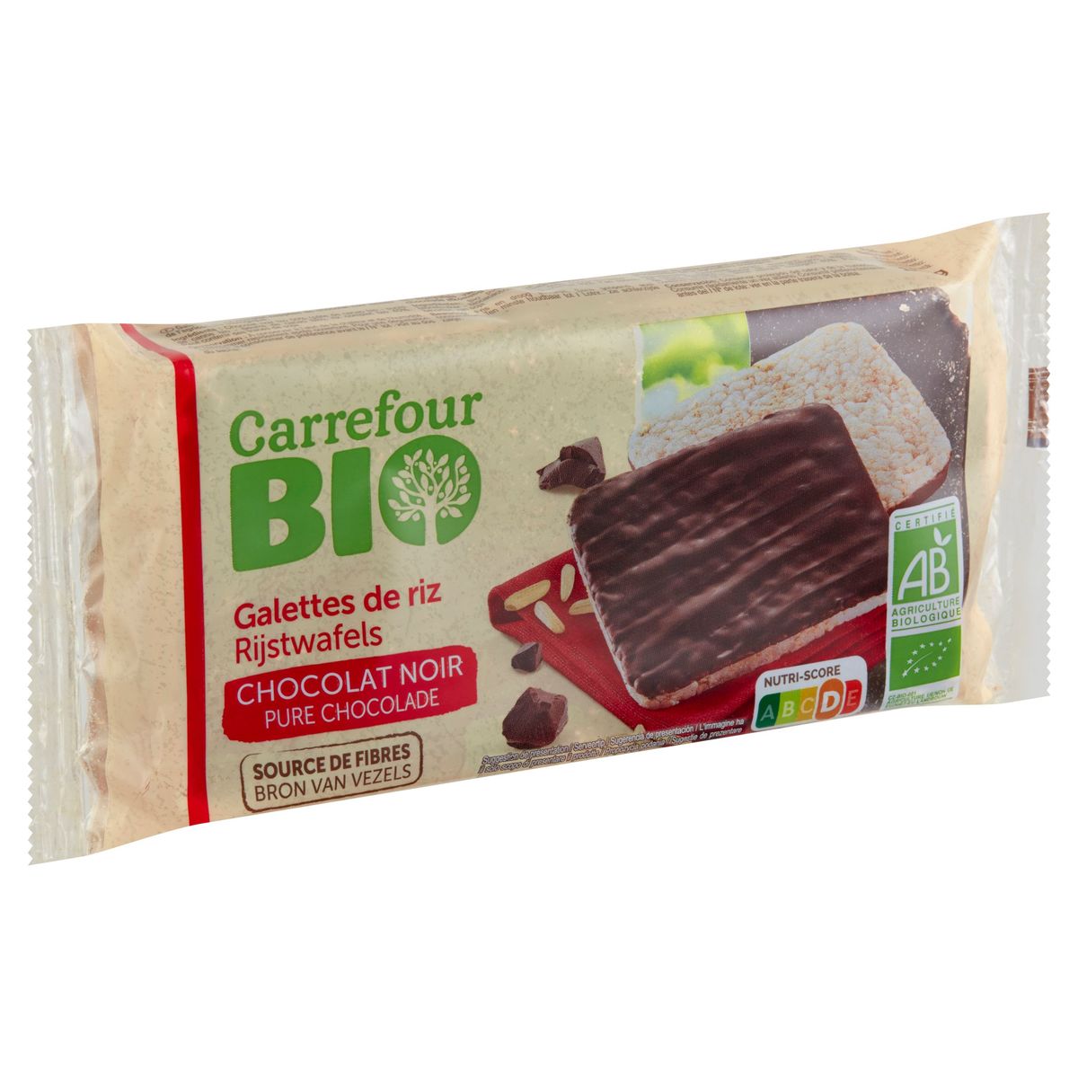 Carrefour Bio Galettes de Riz Chocolat Noir 100 g