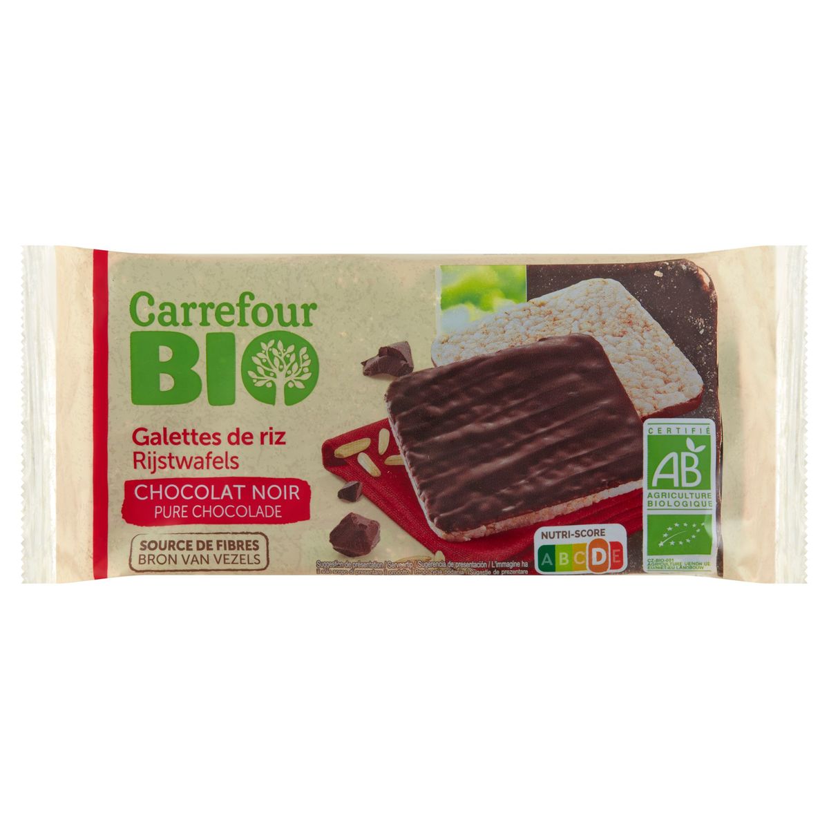 Carrefour Bio Galettes de Riz Chocolat Noir 100 g