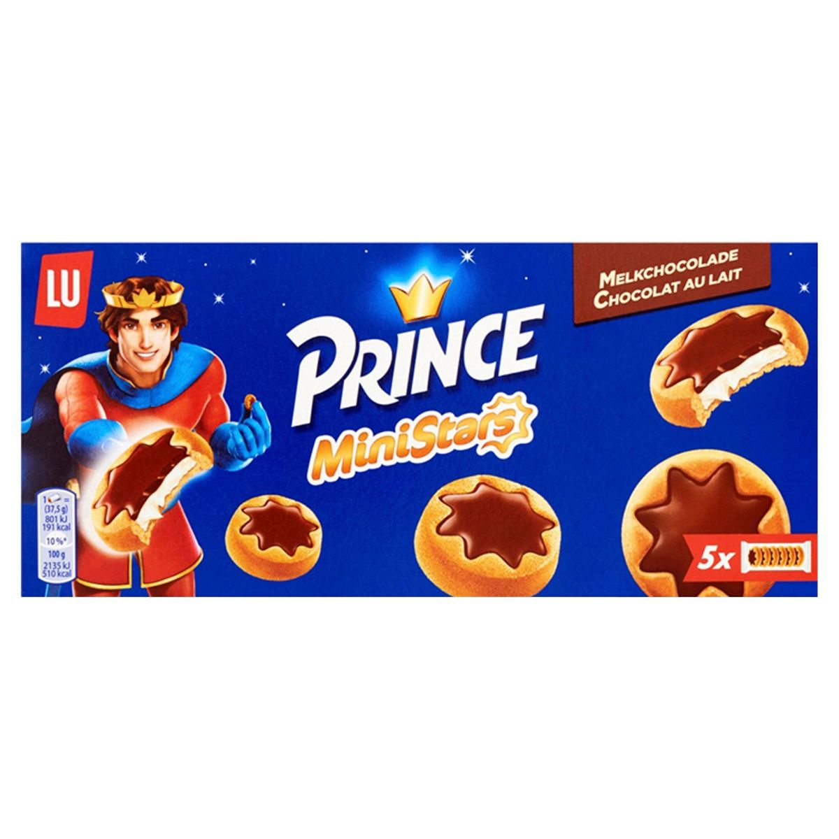 LU Prince MiniStars Biscuits Au Chocolat Au Lait 5 Sachets 187 g