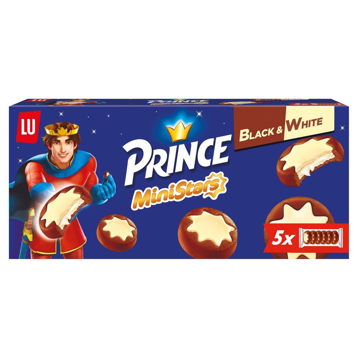 LU Prince MiniStars Black&White Biscuits 5 Sachets 187 g