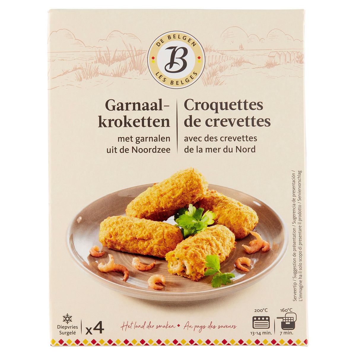 Les Belges Croquettes de Crevettes 4 Pièces 250 g