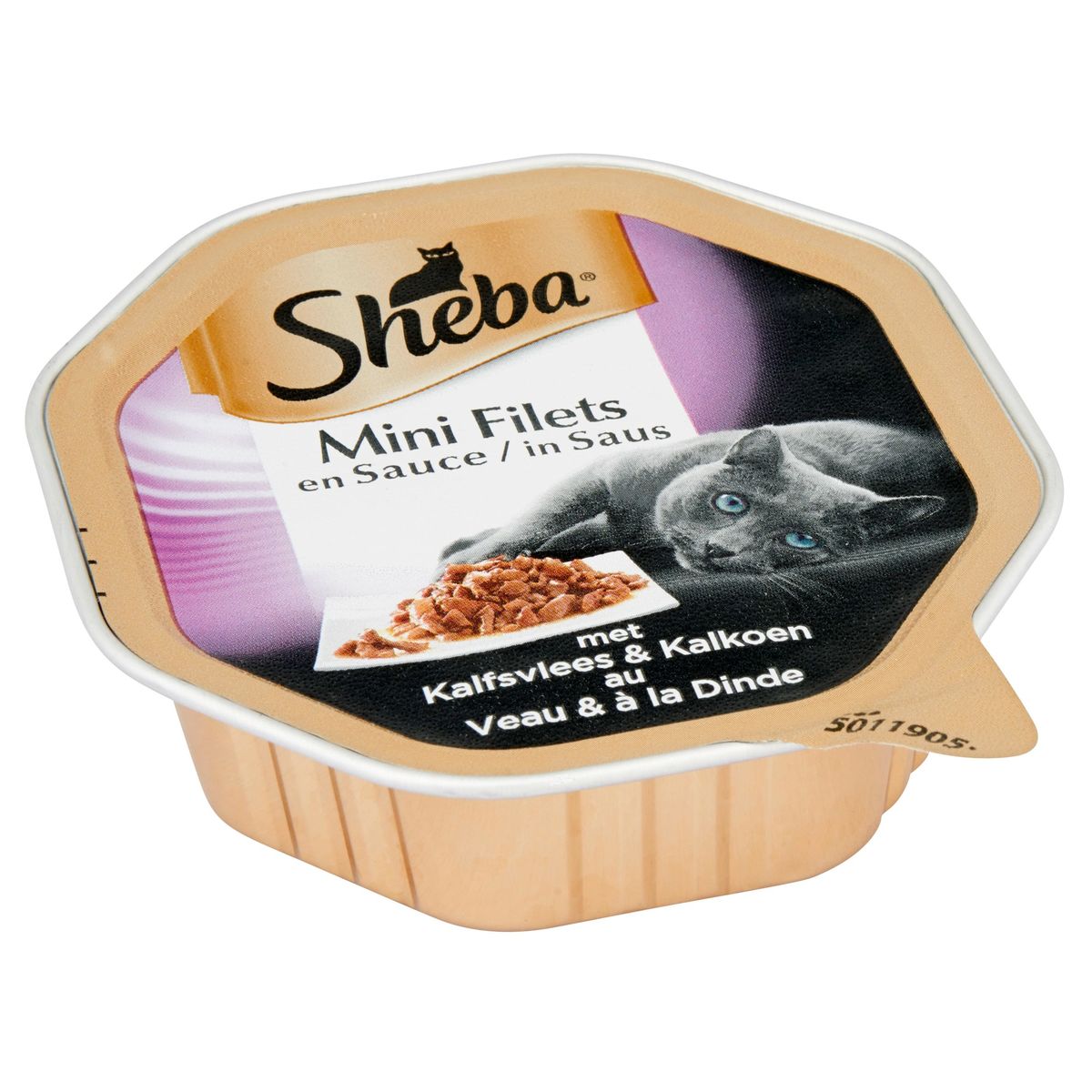 Sheba Mini Filets Barquette en Sauce Veau & à la Dinde 85 g