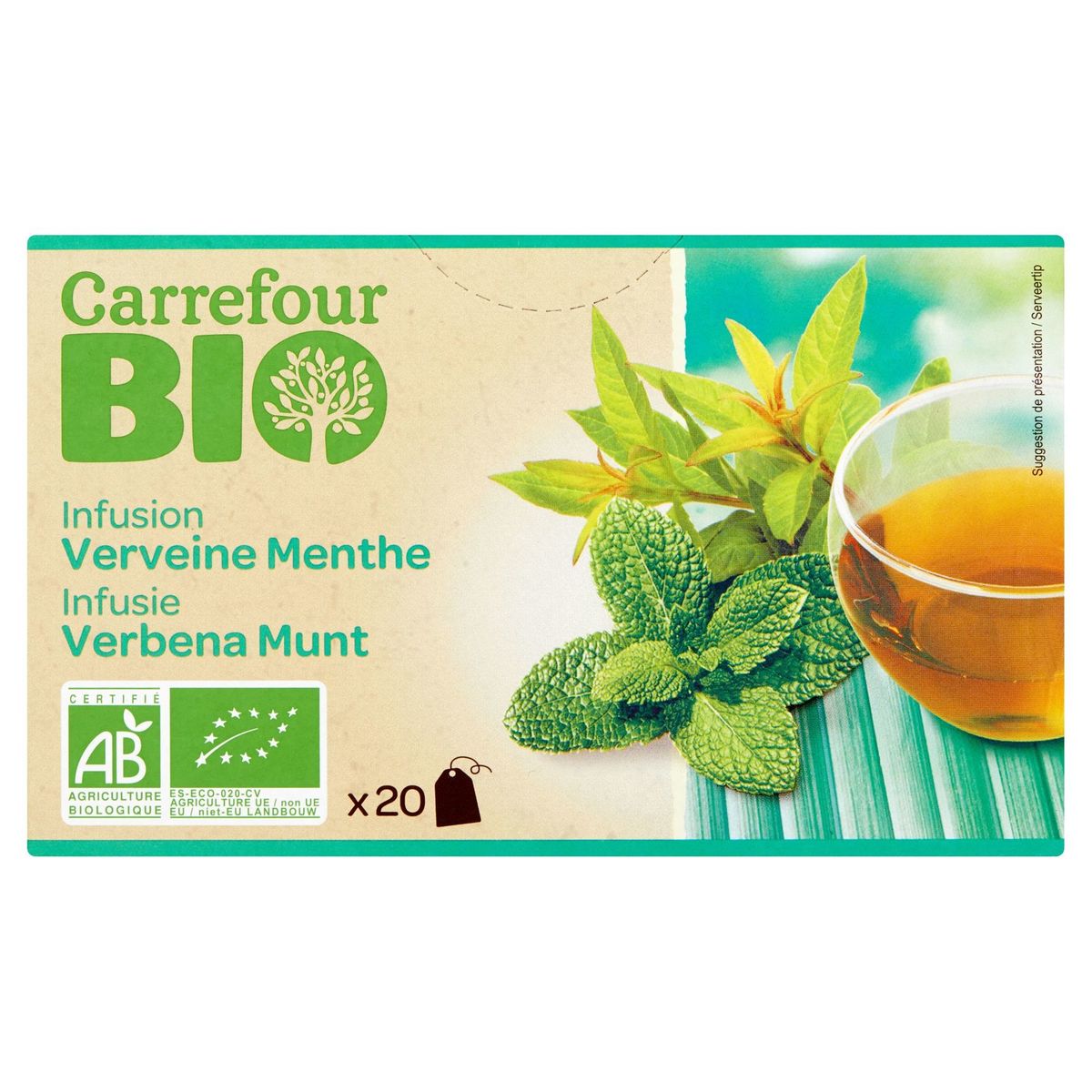 Carrefour Bio Infusie Verbena Munt 20 Stuks 30 g