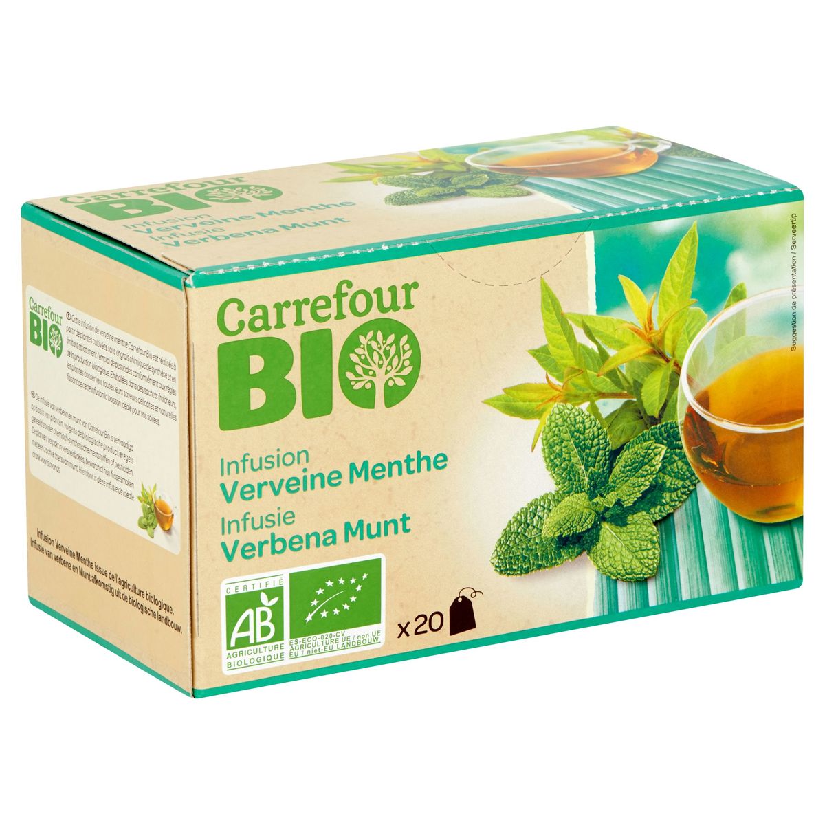 Carrefour Bio Infusie Verbena Munt 20 Stuks 30 g